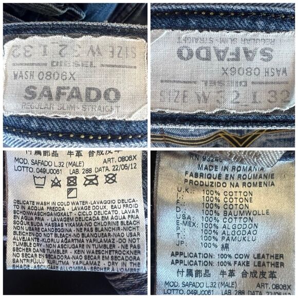 Diesel Y2K Safado Regular Slim Straight Leg Button Fly Men's Blue Jeans 32x32 - Picture 7 of 15